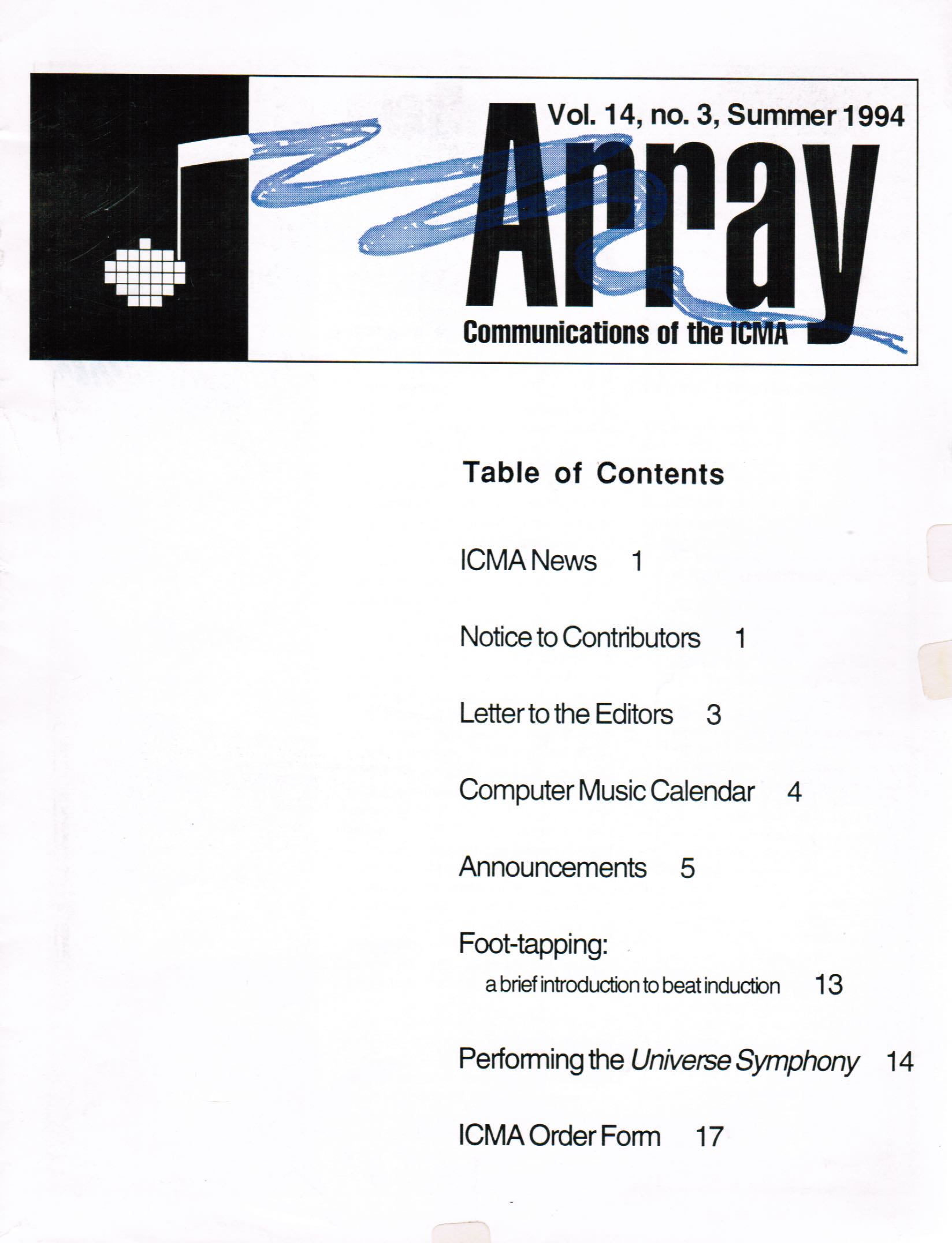 cover array 1994, vol. 14/3