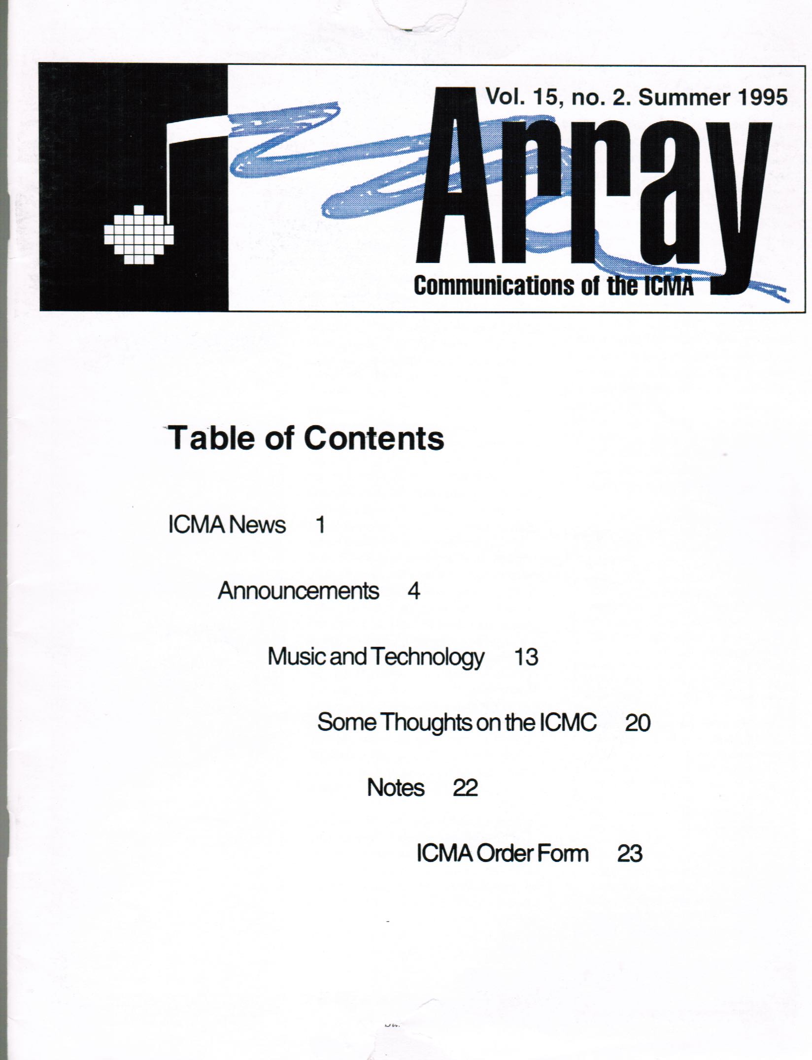 cover array 1995, vol. 15/2